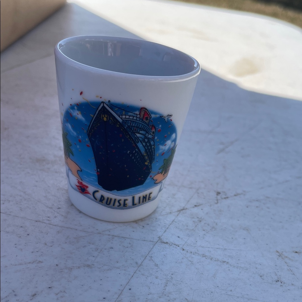 Cruise Line White Ceramic Shotglass